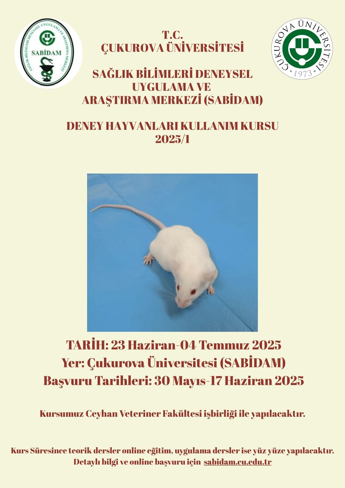 Deney Hayvanları Kullanım Sertifika Kursu 2025/1
